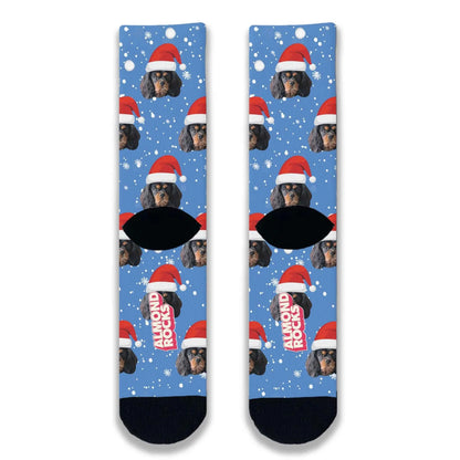 Christmas Santa Dog Personalised Socks