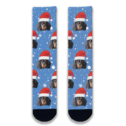 Christmas Santa Dog Personalised Socks