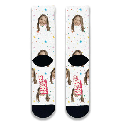 Doodle Birthday Personalised Face Socks