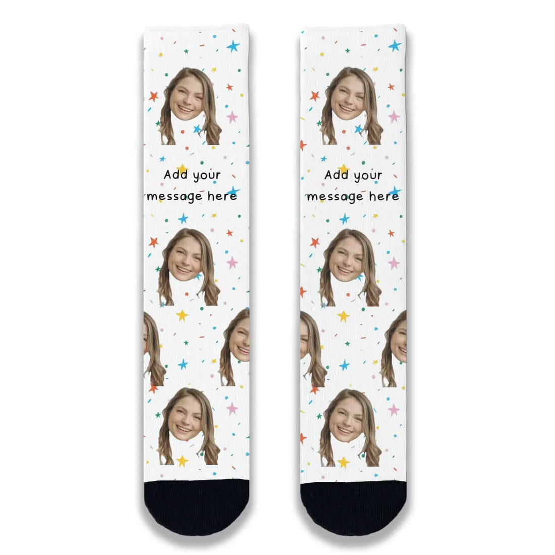 Doodle Birthday Personalised Face Socks