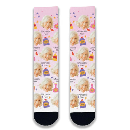 GINcredible Mum Personalised Face Socks