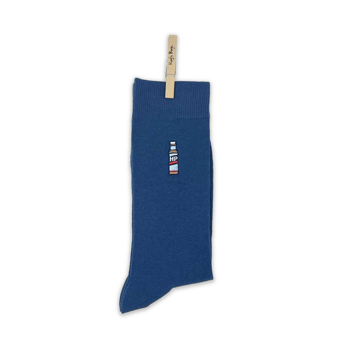 HP Brown Sauce Embroidery Adult Socks - Roy&