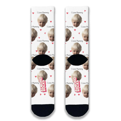 I Love Mummy Personalised Face Socks