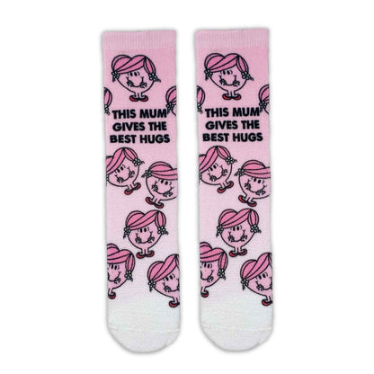Little Miss Hug "This Mum Gives The Best Hugs" Adult Printed Cosy Socks - Roy&