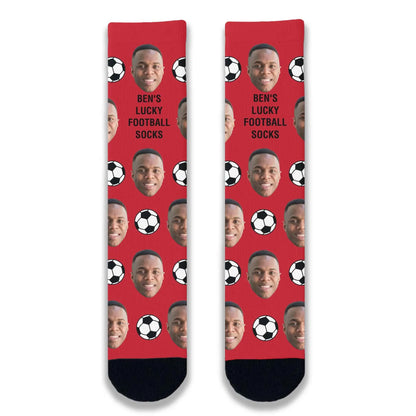 Lucky Football Personalised Face Socks