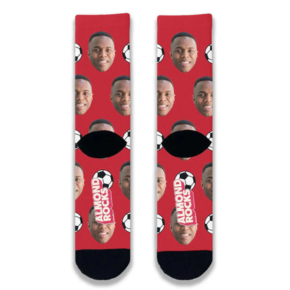 Lucky Football Personalised Face Socks