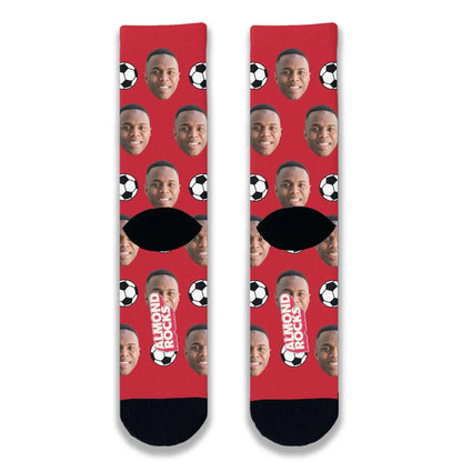 Lucky Football Personalised Face Socks