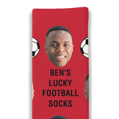 Lucky Football Personalised Face Socks
