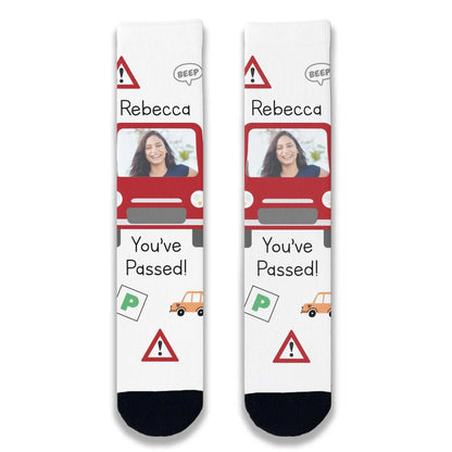 Passed Driving Test Car Personalised Face Socks