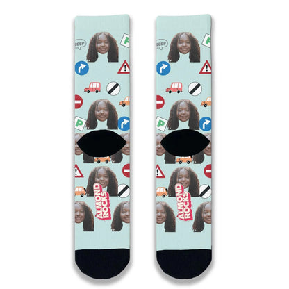 Passed Driving Test Personalised Face Socks