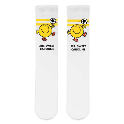 Personalised Mr. Men Football Slogan Adult Sports Socks
