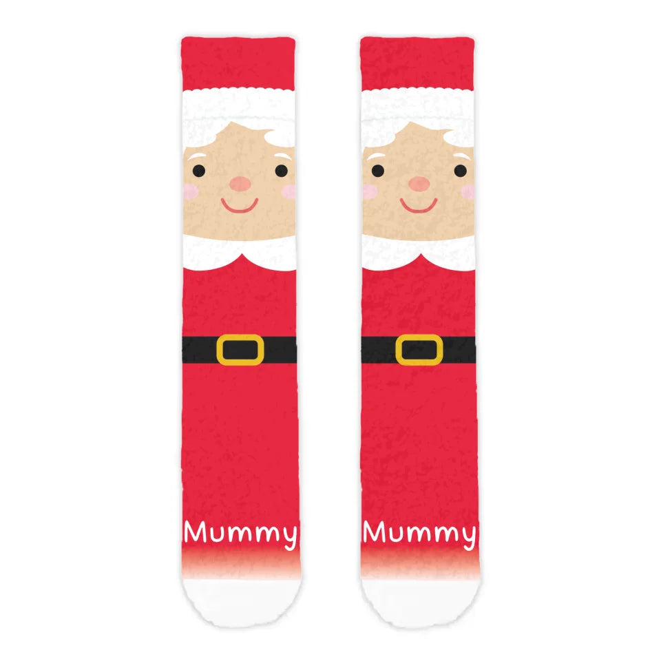 Personalised Mrs Claus Adult Printed Cosy Socks - Roy&