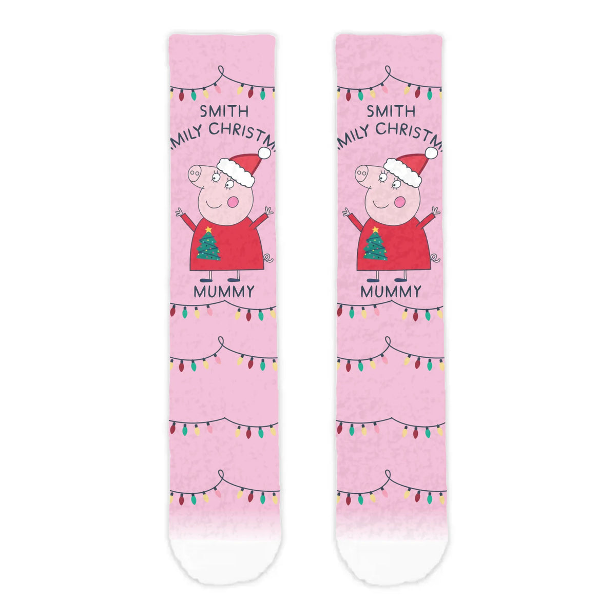 Personalised Mummy Pig Christmas Adult Cosy Socks - Roy&