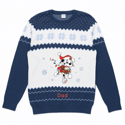 Personalised Paw Patrol Adults Knitted Christmas Jumper - Roy&
