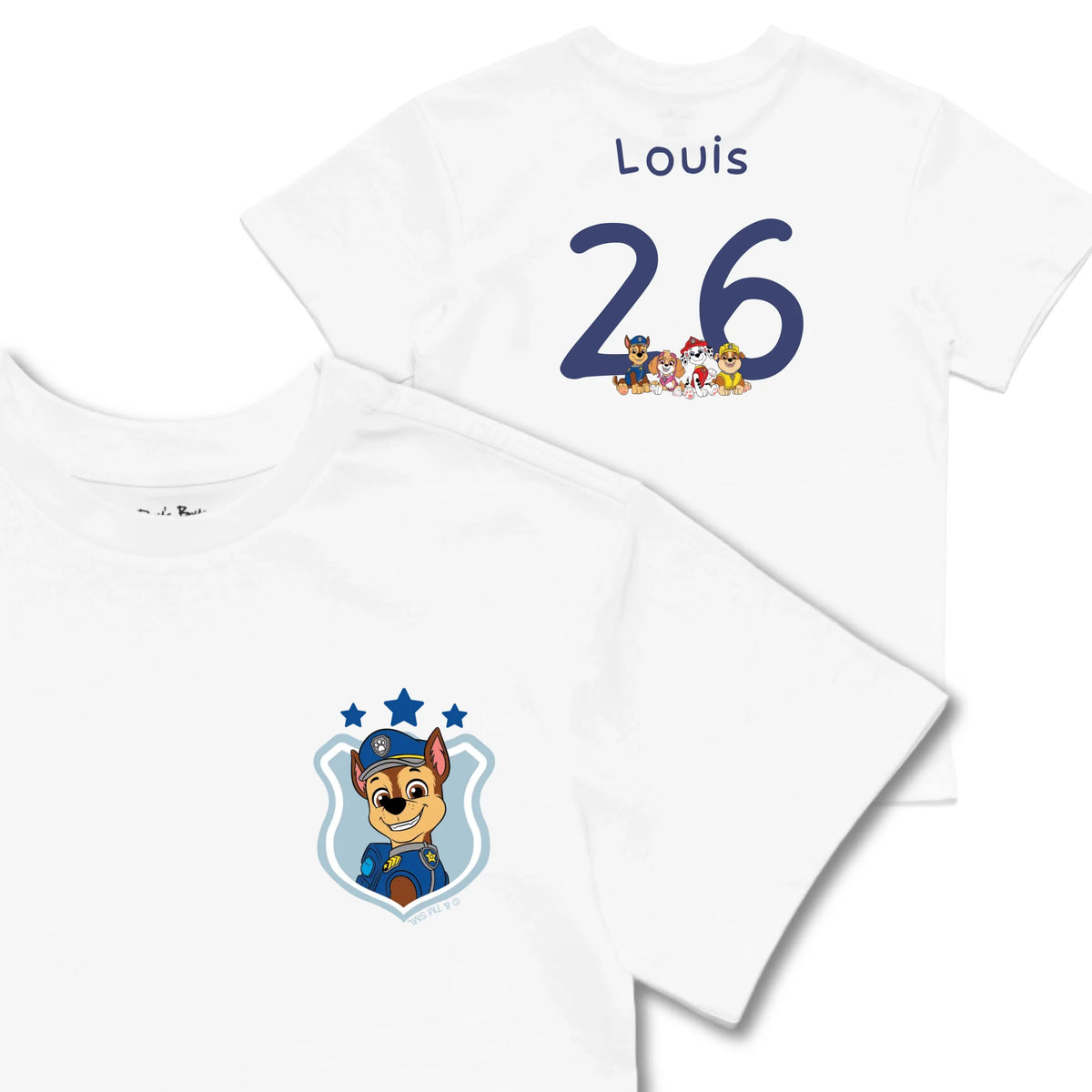 Kids TSHIRT Main Image Front and Back_White frontback back view