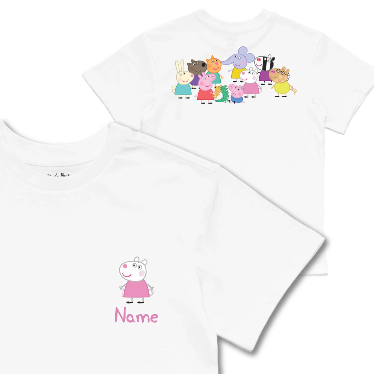 Kids TSHIRT Main Image Front and Back_White frontback back view