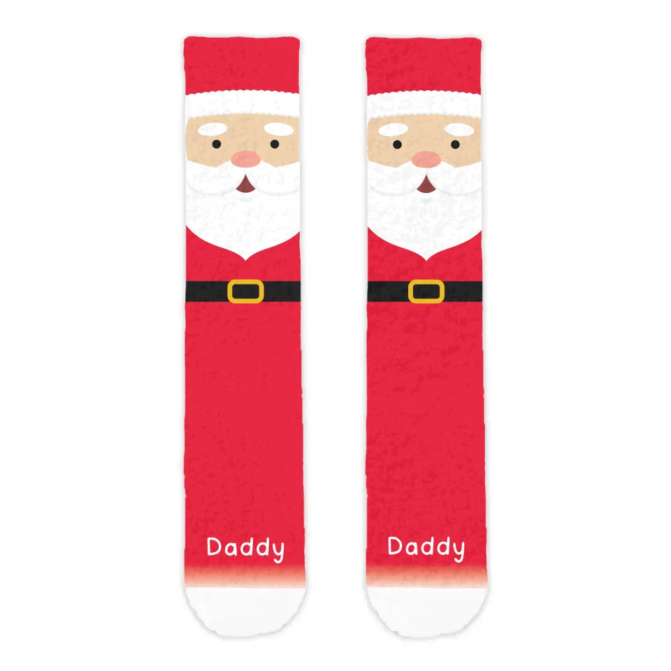Personalised Santa Adult Printed Cosy Socks - Roy&