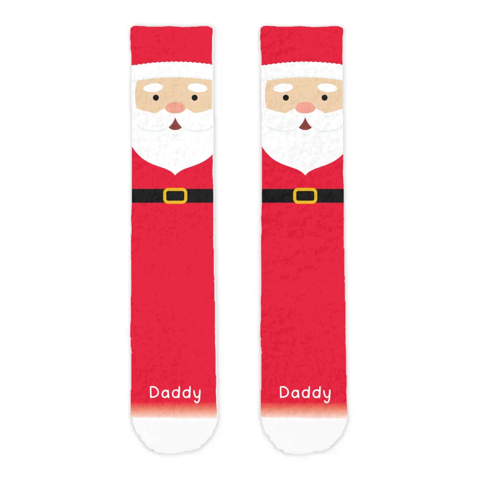 Personalised Santa Adult Printed Cosy Socks - Roy&