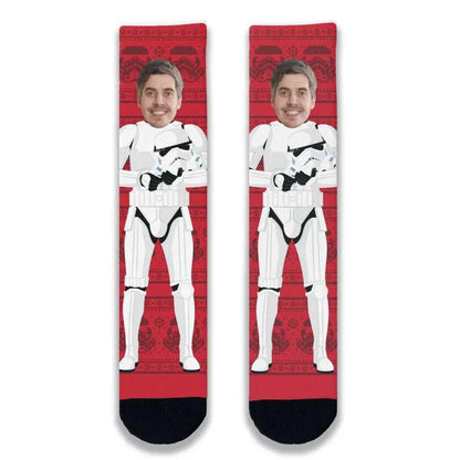 Personalised Stormtrooper Face Adult Printed Socks