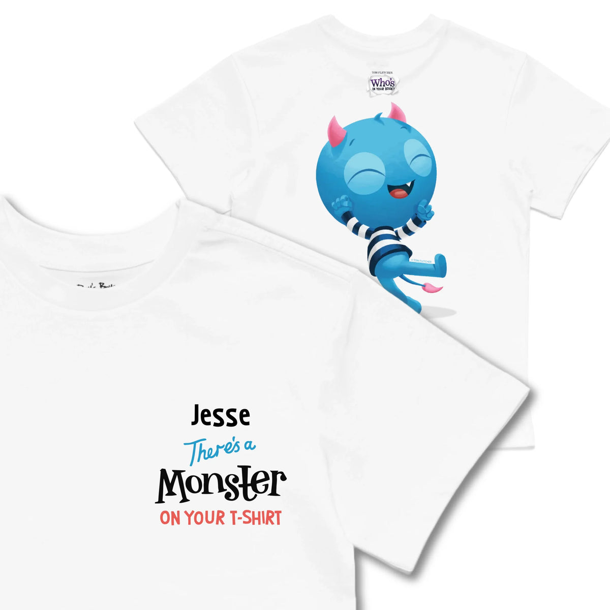 Kids TSHIRT Main Image Front and Back_White frontback back view