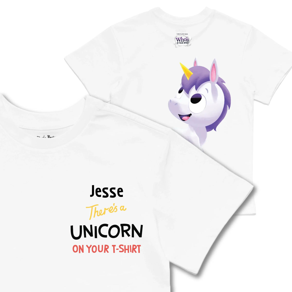 Kids TSHIRT Main Image Front and Back_White frontback back view