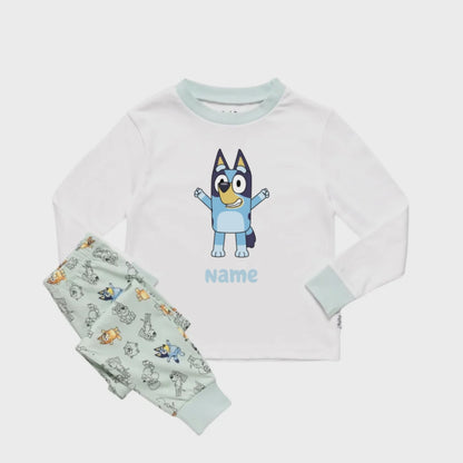 Personalised Bluey Unisex Pyjamas - Pick a Character, Name and Colour - Long Sleeve