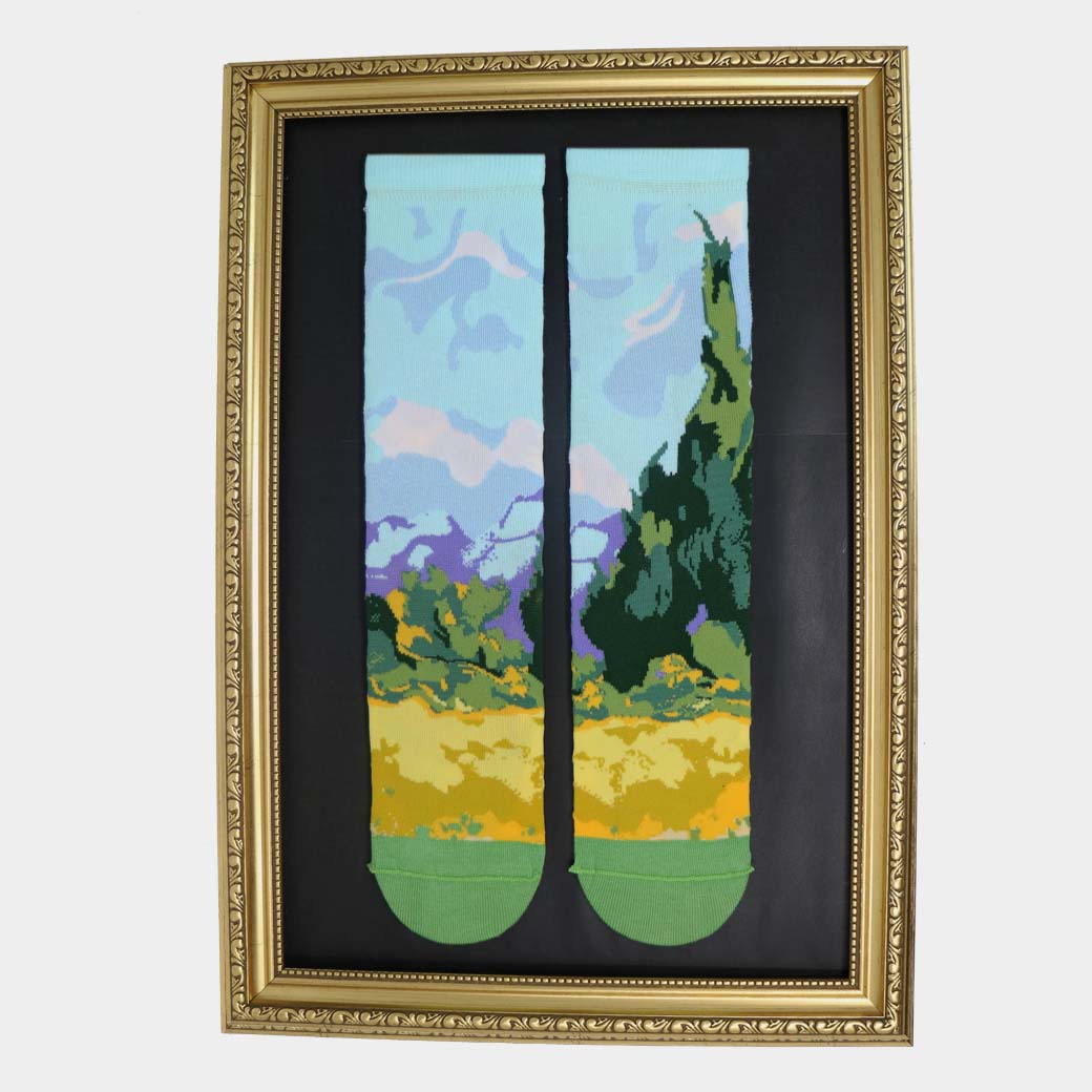 Vincent van Gogh - A Wheatfield, with Cypresses Art Socks