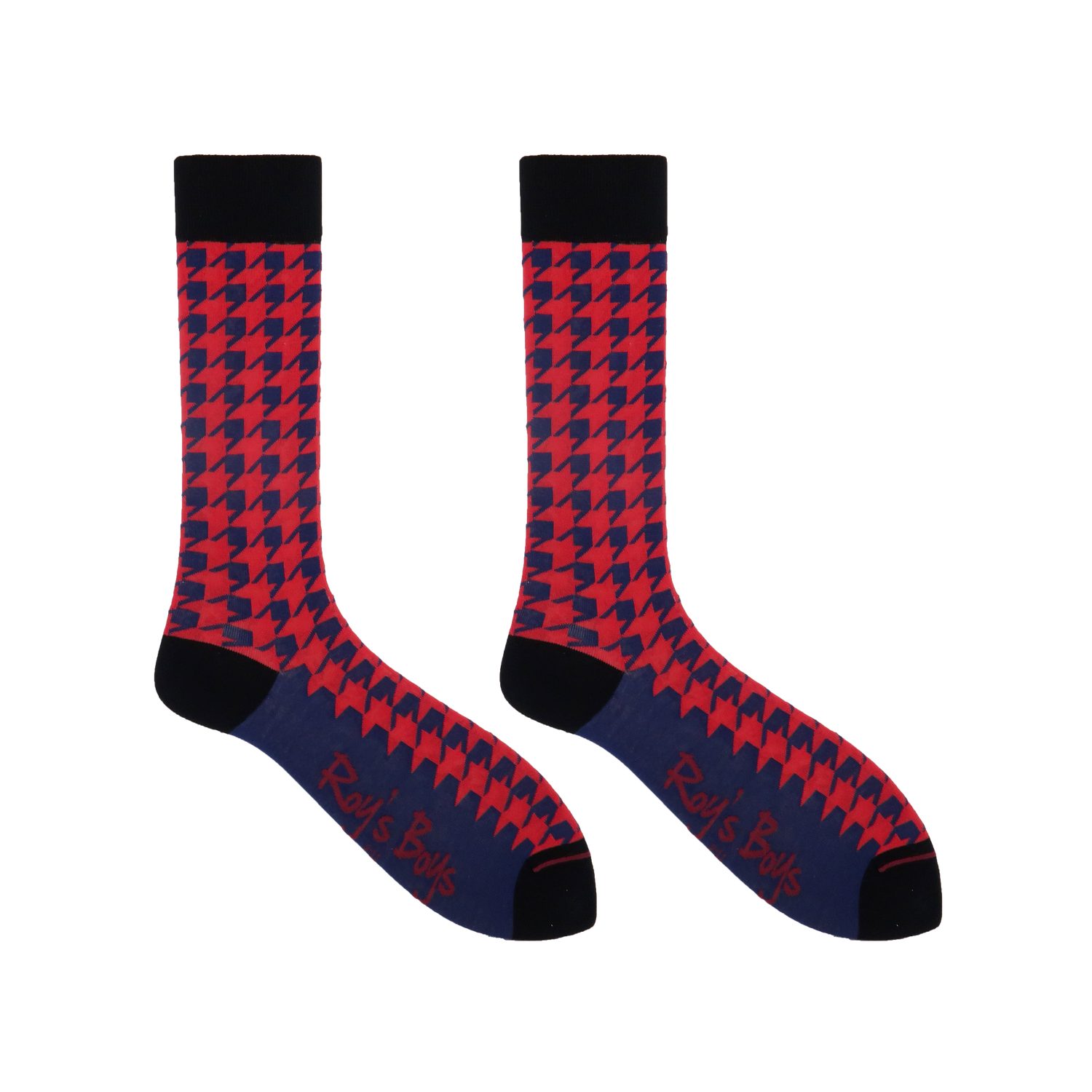 Houndstooth Red Premium Socks