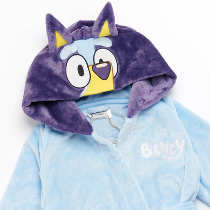 Zoomed in on Bingo dressing gown hood, featuring Bingo&