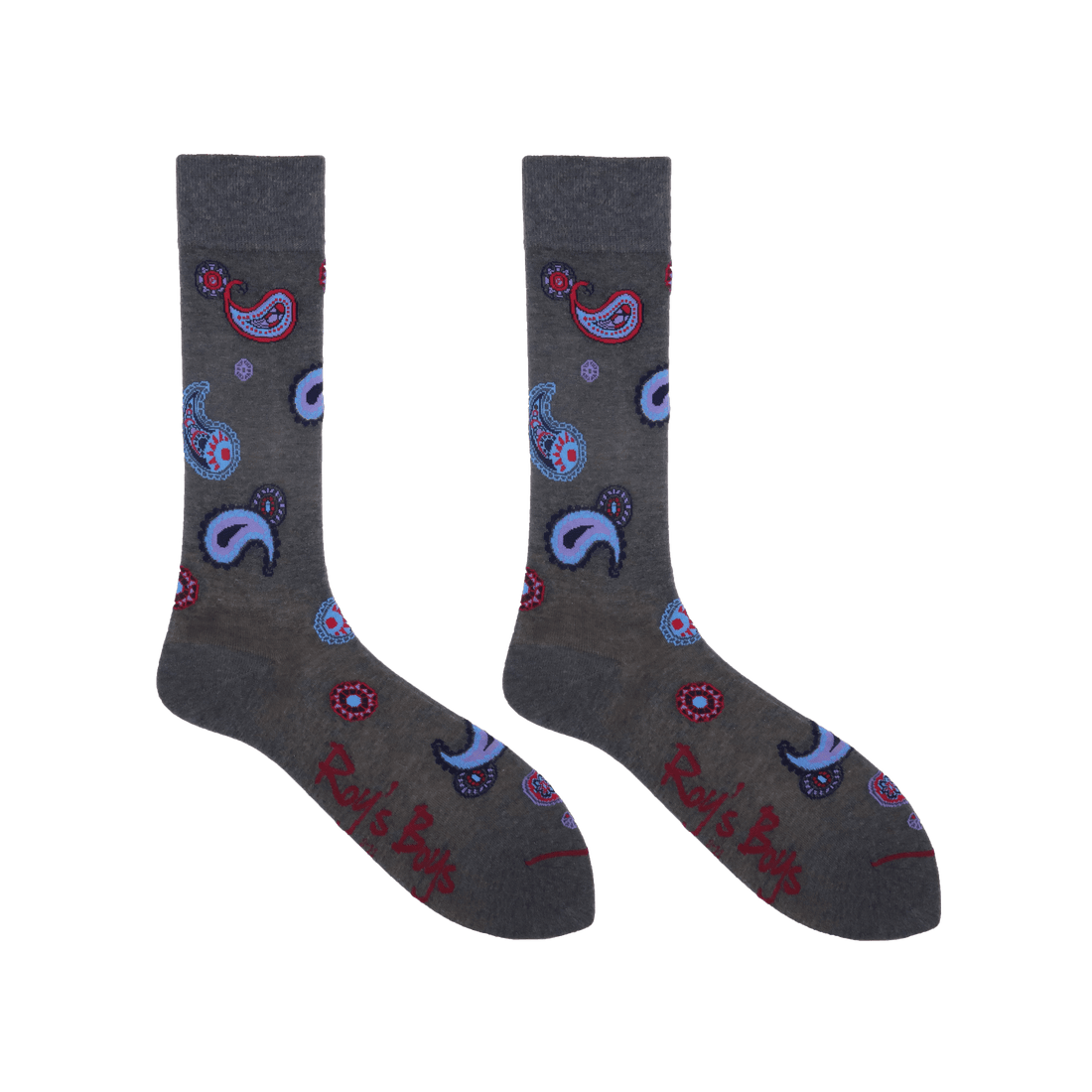 Grey Paisley Premium Socks - Roy&