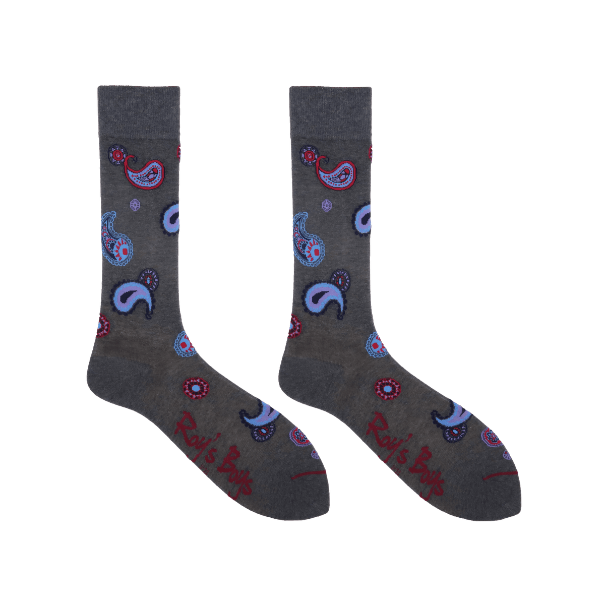 Grey Paisley Premium Socks - Roy&